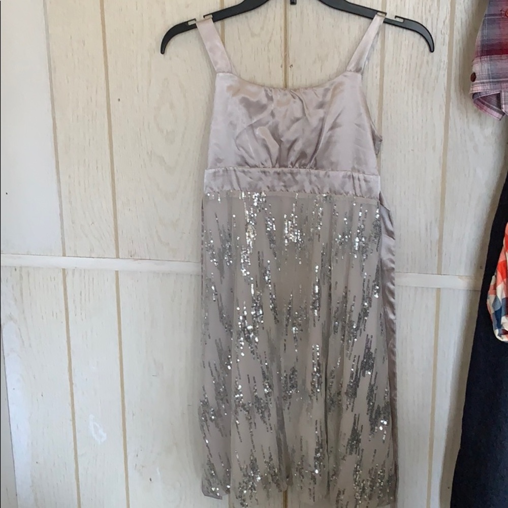 12 girls sparkly silver dress